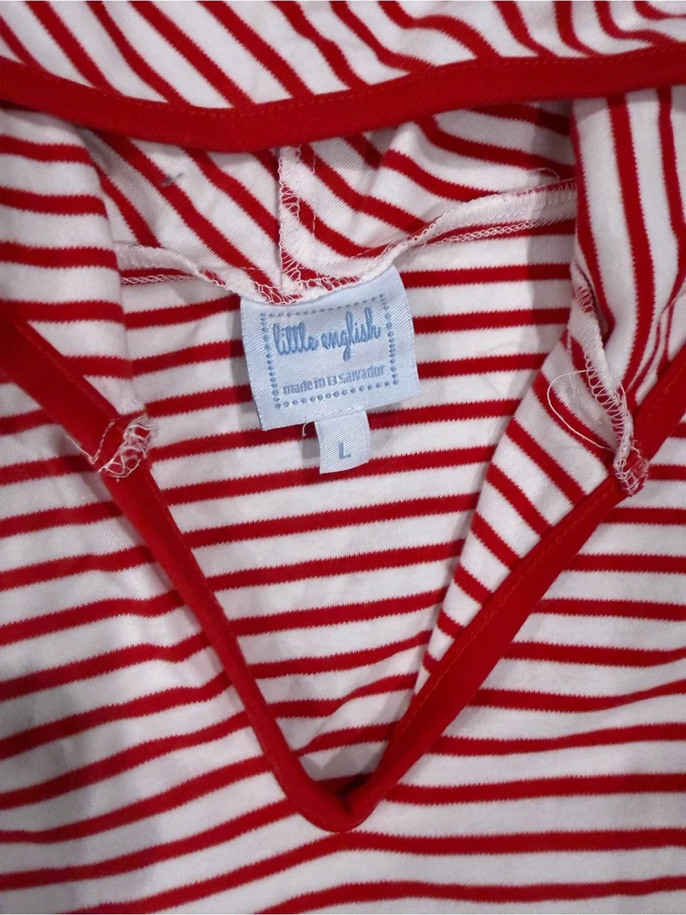 Bella Bliss Kids Red & White Striped Hooded Swim Cover-Up